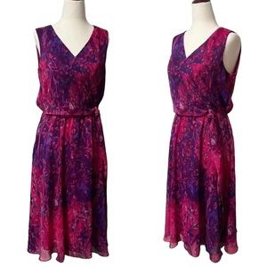 Coldwater Creek Chiffon Faux Wrap Dress